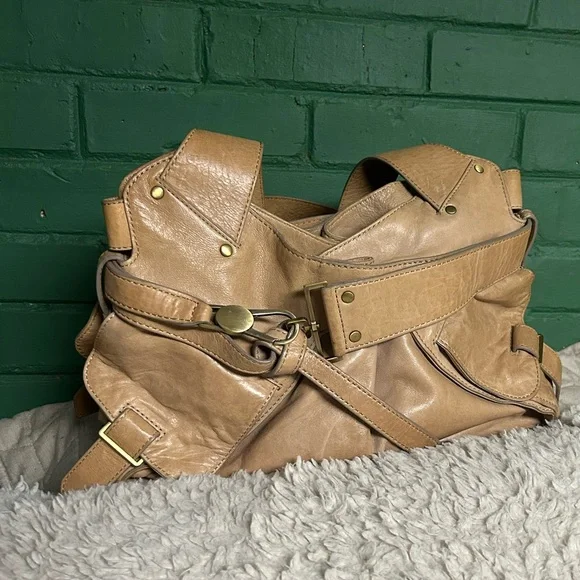 Kooba Jacinda Distressed Leather
Belted Shoulder bag - Picture 3 of 15